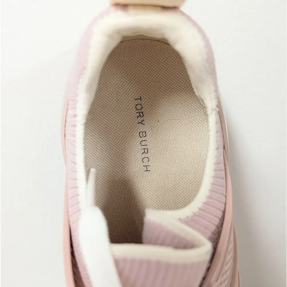 Tory Burch T Sock Runner Sneaker Womens 9.5M Pink Lace-up Low Top Trainers
